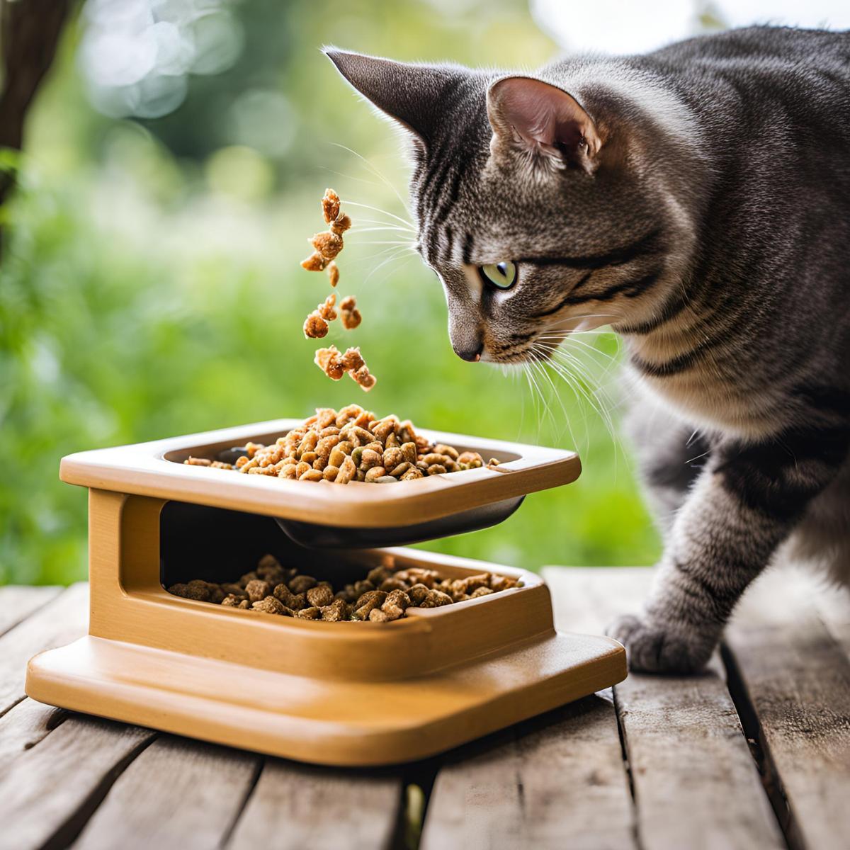 gato comiendo pienso