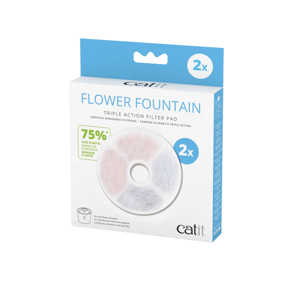 Filtro de triple acción sin marco de plástico para fuentes Catit Flower Fountain