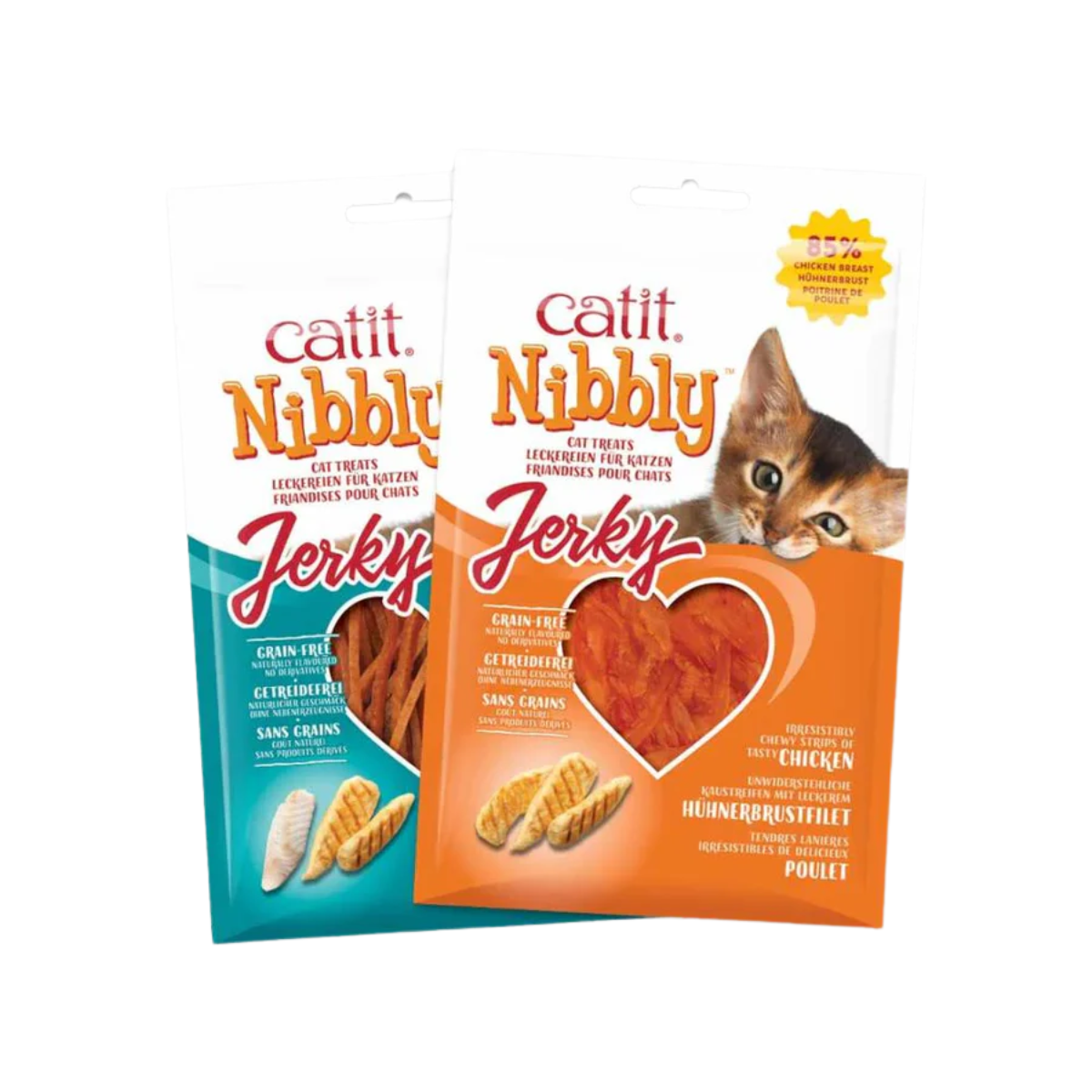 Snacks masticables para gatos Catit Nibbly Jerky