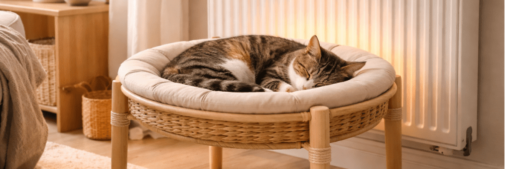 gatito junto radiador