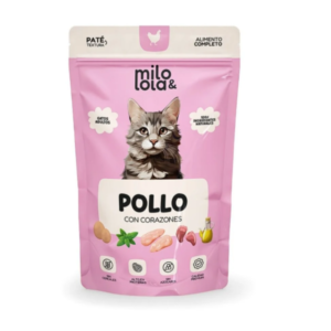 milo y lola pollo con corazones